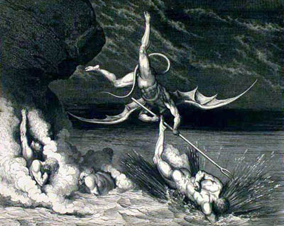 Doré: Alichino attacking Ciampolo