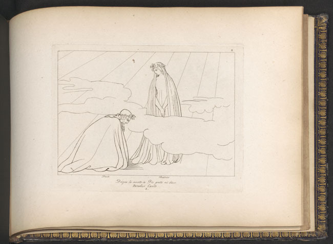 Flaxman, Beatrice instructs Dante